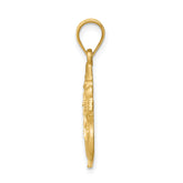 14K Diamond-cut Brushed and Polished Snowman Pendant